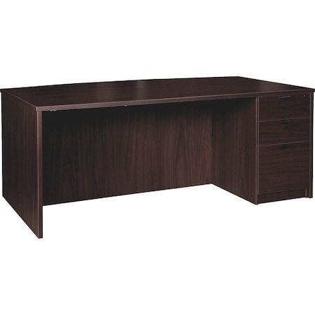 Lorell DESK, RT, SGLPED, BOW, 42X72, ES LLRPD4272RSPES